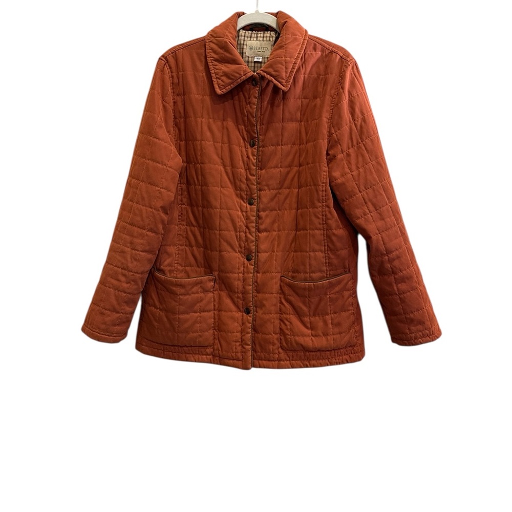 Beretta Women's Vintage Quilted Chore Jacket Burnt Orange Sz L